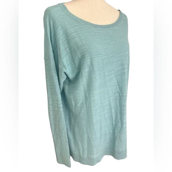 J. Jill - Lightweight Long Sleeve Crew Neck Pullover Sweater Turquoise Blue - Picture 4 of 10